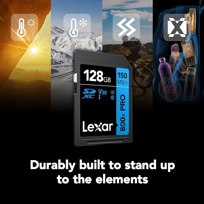 Lexar 128GB High-Performance 800x PRO SD Card,