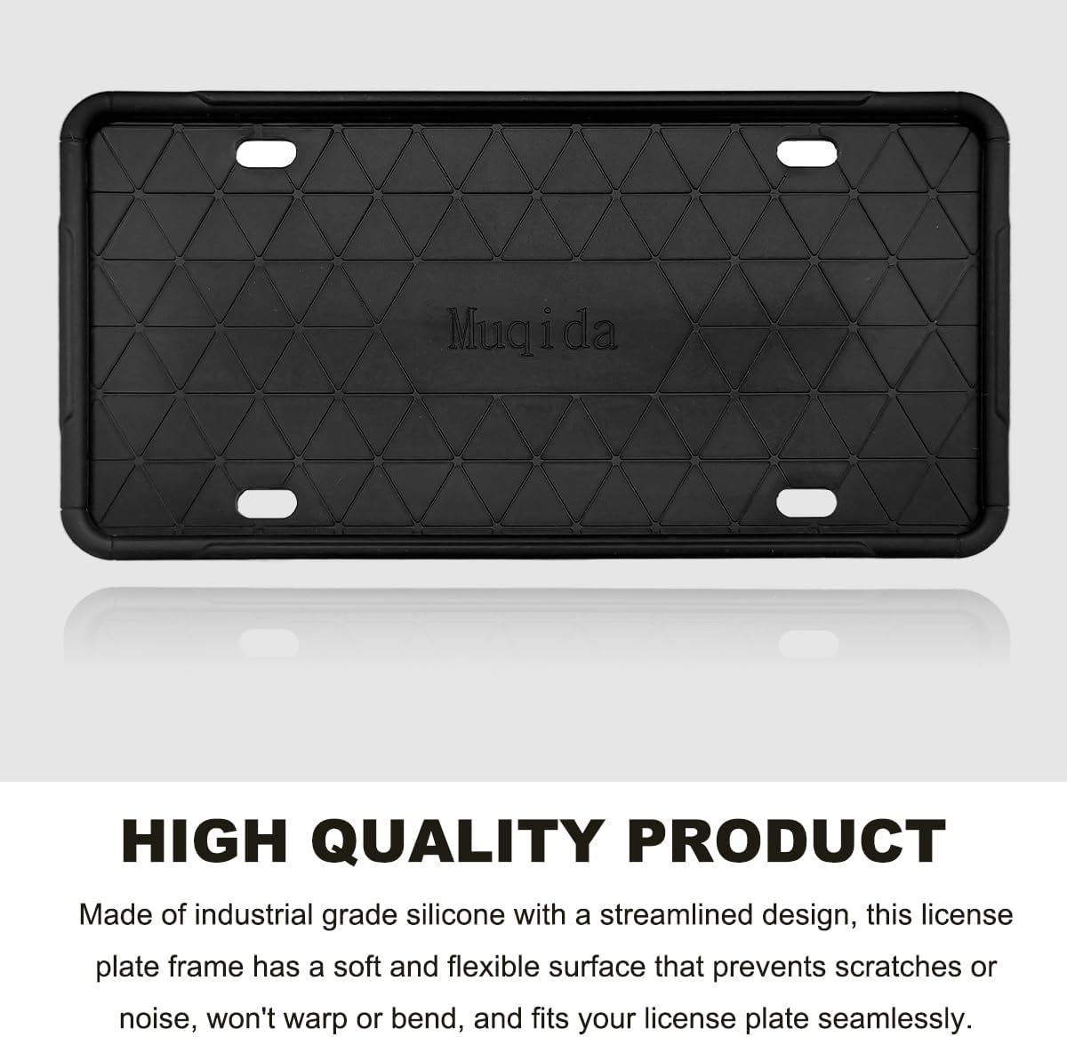 2PCS Silicone License Plate Frame, Rattle-Proof Front Back License Bracket Holder Rust-Proof Car Frames Protector, Weather-Proof Auto Tag Plate Frame for US Standard Cars