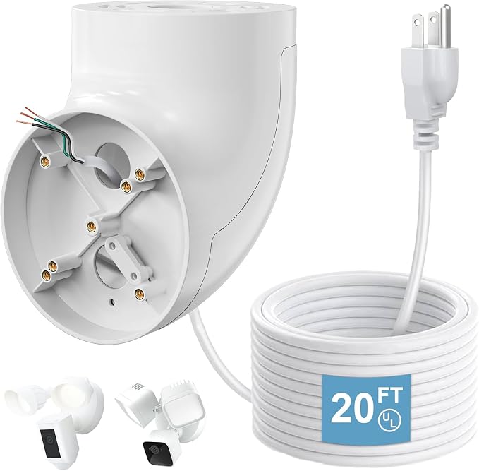Eave Mount with Power Cable for Ring Floodlight Cam Wired Plus/Pro, Ring