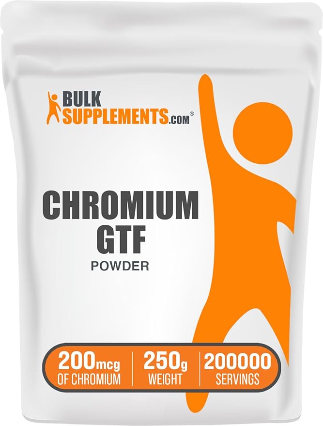 BulkSupplements.com Chromium GTF Powder - Mineral Supplements - Gluten & Yeast Free, 200mcg of Chromium, 1.7mg per Serving, 250g (8.8 oz) (Pack of 1)