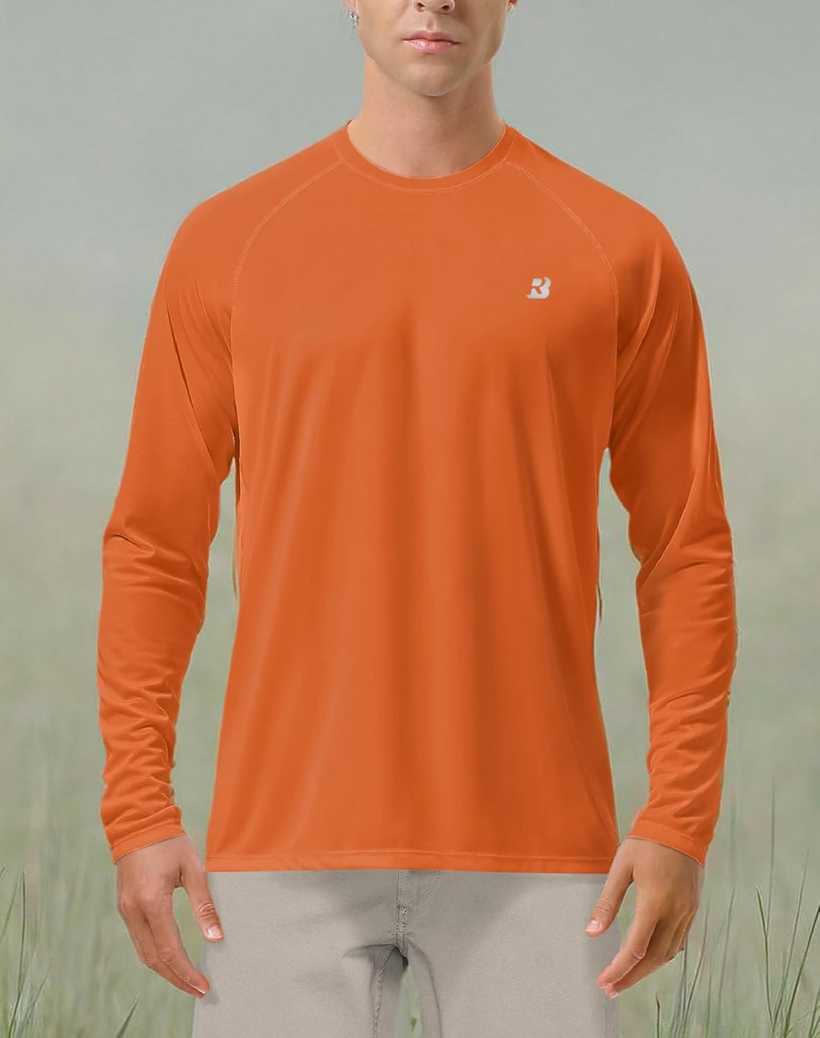 Roadbox Men's UV Sun Protection Shirt - UPF 50+ Long Sleeve Rash Guard for Outdoor Activities