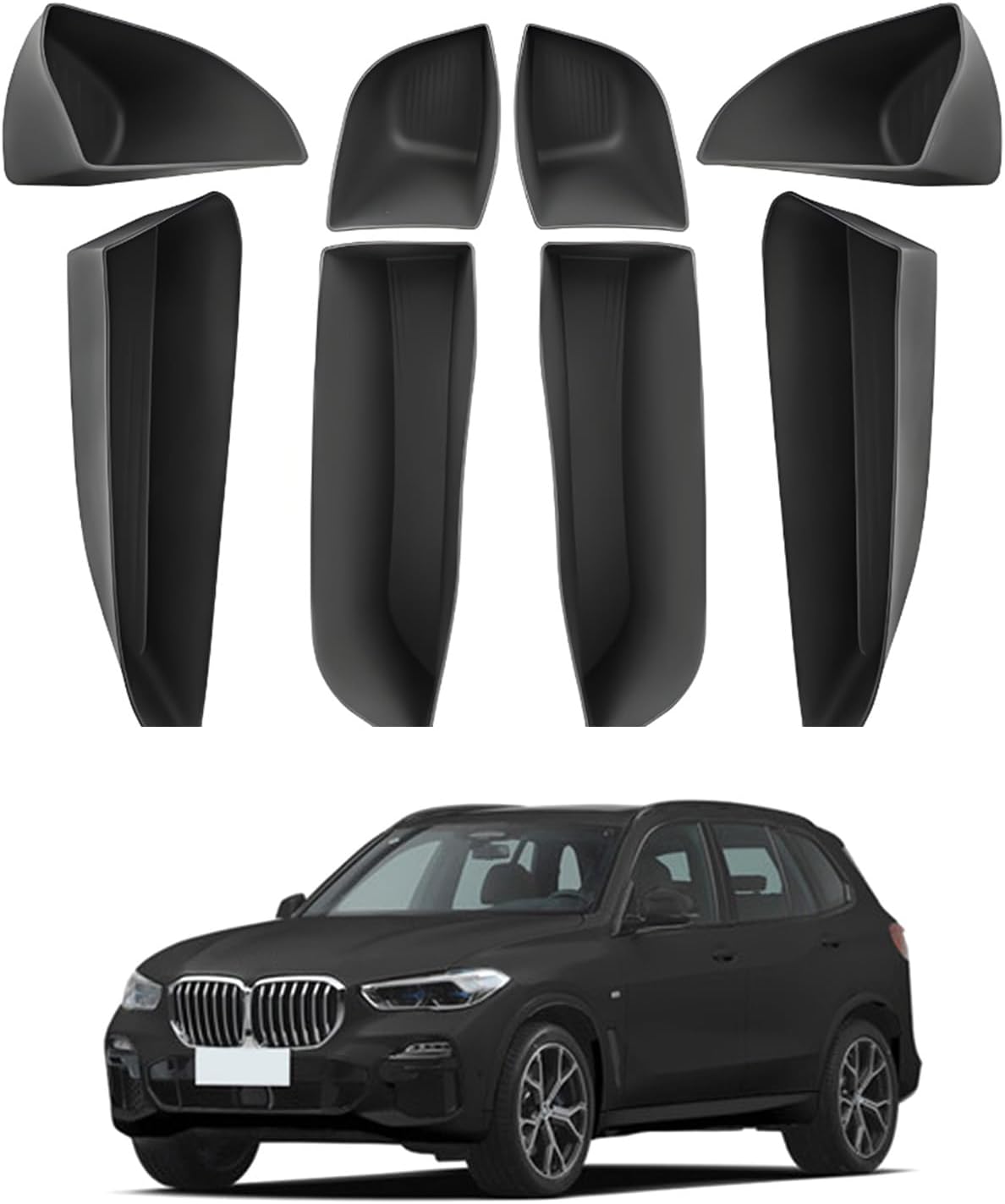 8pcs Car Door Organizer Tray Fit for BMW X5 2019 2020 2021 2022 2023 2024