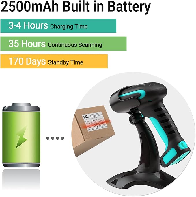 Tera 1D 2D QR Barcode Scanner Wireless