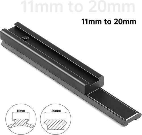 Bontok 11mm to 21mm Dovetail Picatinny Rail Scope Mount Converter - Low Profile with Locking Screws