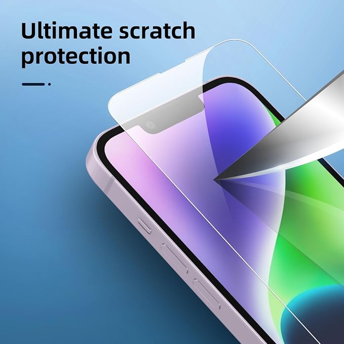 NEW'C 3x for iPhone 14 Screen Protector+ 3x Camera Lens Protector, Sensor