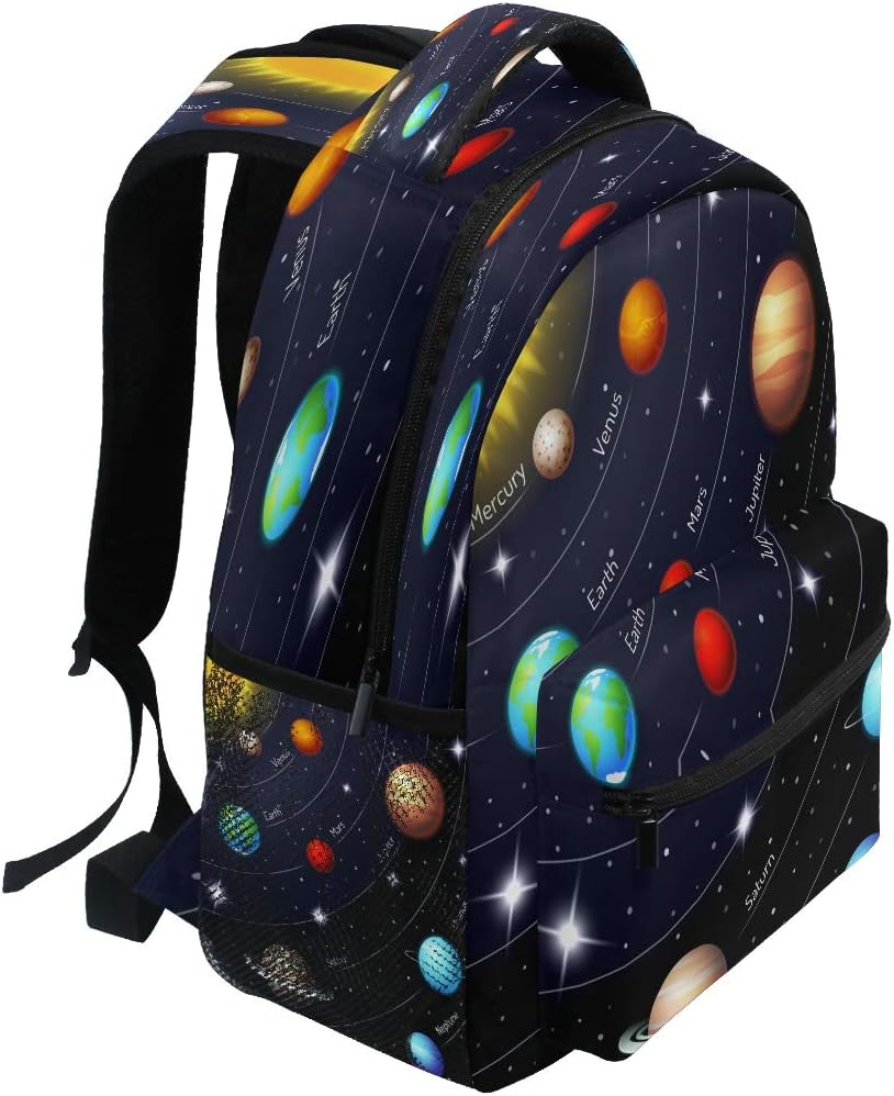Blueangle Colorful Solar System Printing Computer Backpack - Lightweight School Bag for Boys Girls Tenns