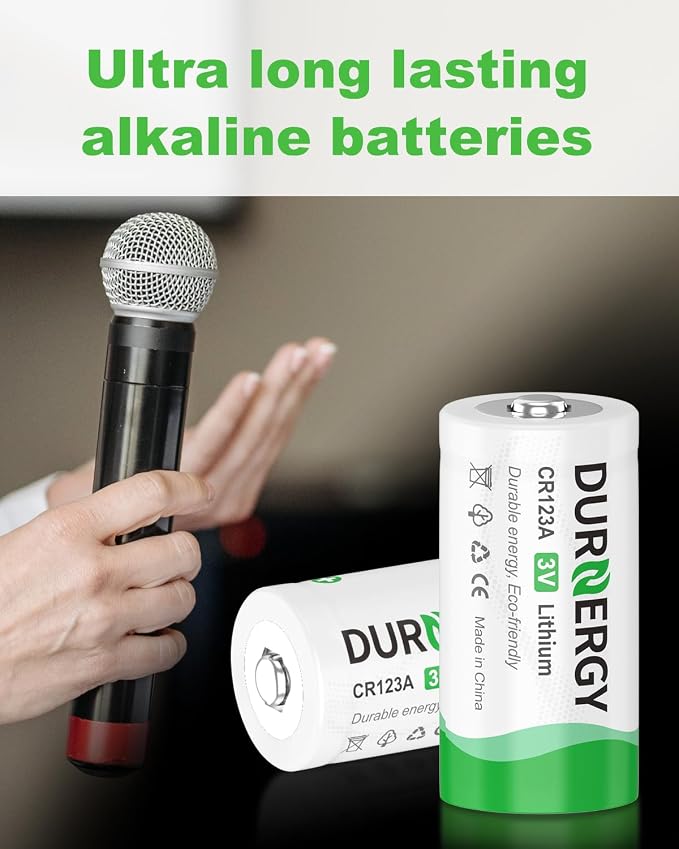 DURNERGY CR123A Lithium Batteries 16 Pack 3 Volt 123A Battery