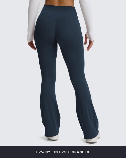 Aoxjox Flare Leggings for Women - Mid-Rise Hidden Scrunch Butt Lifting | Available in 30", 32", 34" Sizes