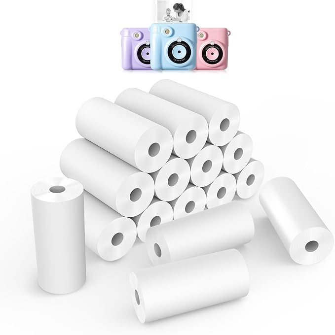 16 Rolls Instant Print Camera for Kids Refill Print Paper