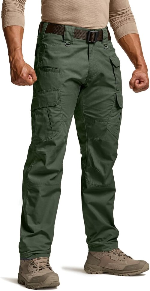 CQR Men's Tactical Pants - Lightweight Water-Resistant Ripstop Cargo for Outdoor Activities