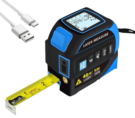 Tape Measure 4-in-1 Laser Digital Measuring Tape & 40m/131ft Laser Distance