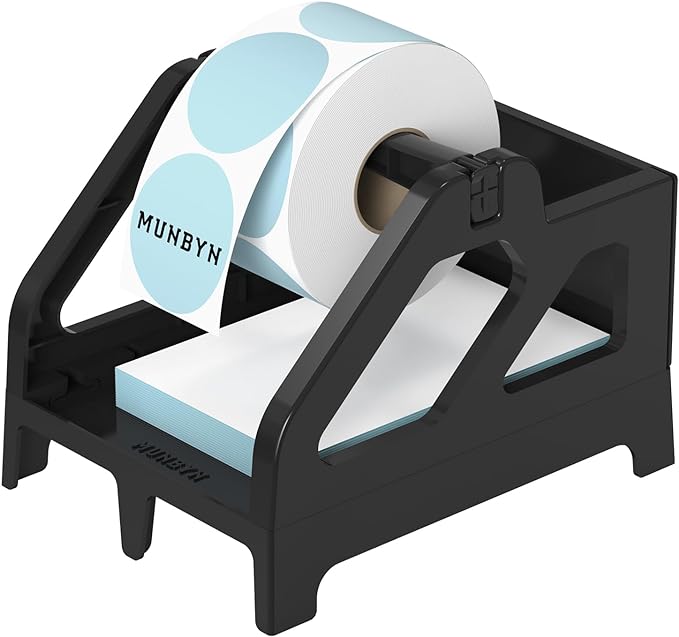 MUNBYN Label Holder for Rolls and Fan-Fold Labels, Thermal Sticker Roll Holder