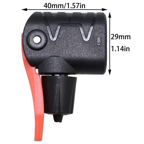 Bxian 2PCS 40x25mm Bicycle Pump Double Head Nozzle Connector 3 in 1 Black Replacement Dual Head Air Pump Adapter Valves Suitable for Mountain Bike Road Bike Bicycle with Valve Tube Fixing
