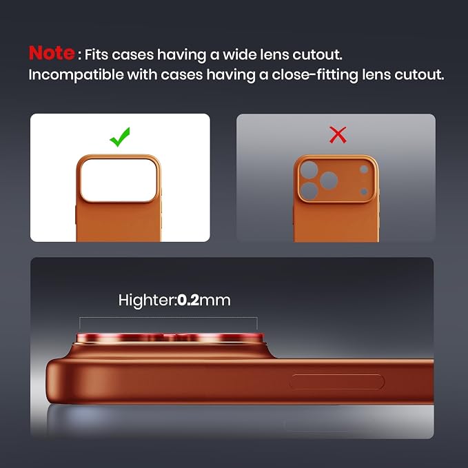 Hoerrye for iPhone 17 Pro Camera Lens Protector