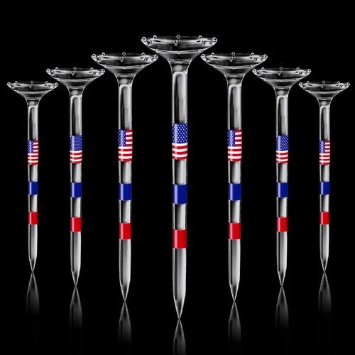 Kamitty Golf Tees Plastic, Unbreakable Golf Tee 3 1/4" Pack of 50/80 with Big Cup & 8 Prongs, Reduces Friction & Side Spin, Multiple Colors Long Golf Tees Bulk, American USA Flag (USA Flag 50 Pack)