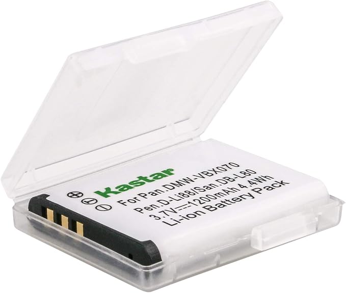 Kastar VBX070 Battery 2 Pack for Pentax D-Li88 Panasonic VW-VBX070 Sanyo DB-L80