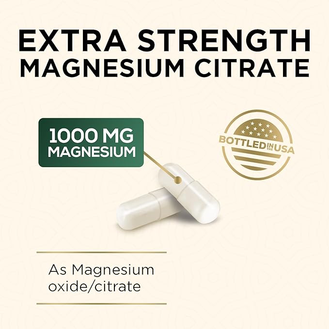 Magnesium Supplement (Citrate Oxide) 1000mg for Best Absorption, Supports Bone, Heart Health, Nerves, Muscles & Metabolism, Nature's Pure Magnesio Vitamin Pills, Bottled in USA, 240 Capsules