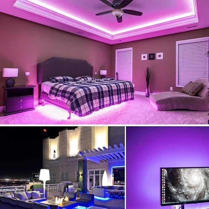 INDARUN RGB COB Led Strip Light 16.4FT/5M, 576Leds/M, 24V Color Changing Led Strip Lights Dimmable with APP Control, Music Sync, Alexa/Google Compatible, Flexible Led Tape Light for Room Decor