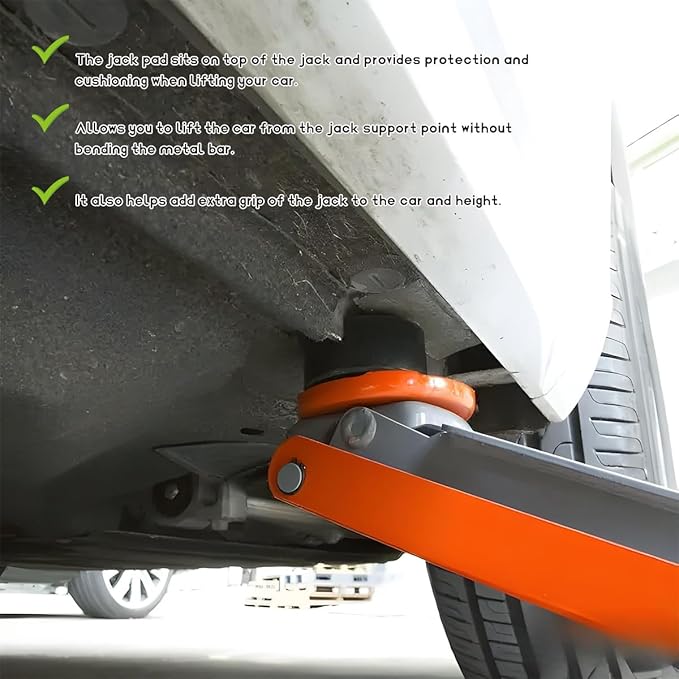 2PCS Rubber Jack Pads, Universal Slotted Automotive Frame Rail Pinch Welds Protector, Heavy Duty Anti-Slip Jack Stand Rubber Pad Adapter Vehicle Lift Tool, Car Accessories