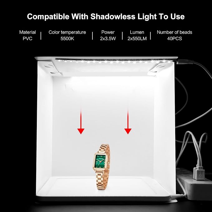 20cm Include 2 LED Panels Folding Portable 1100LM Light Photo Lighting Studio