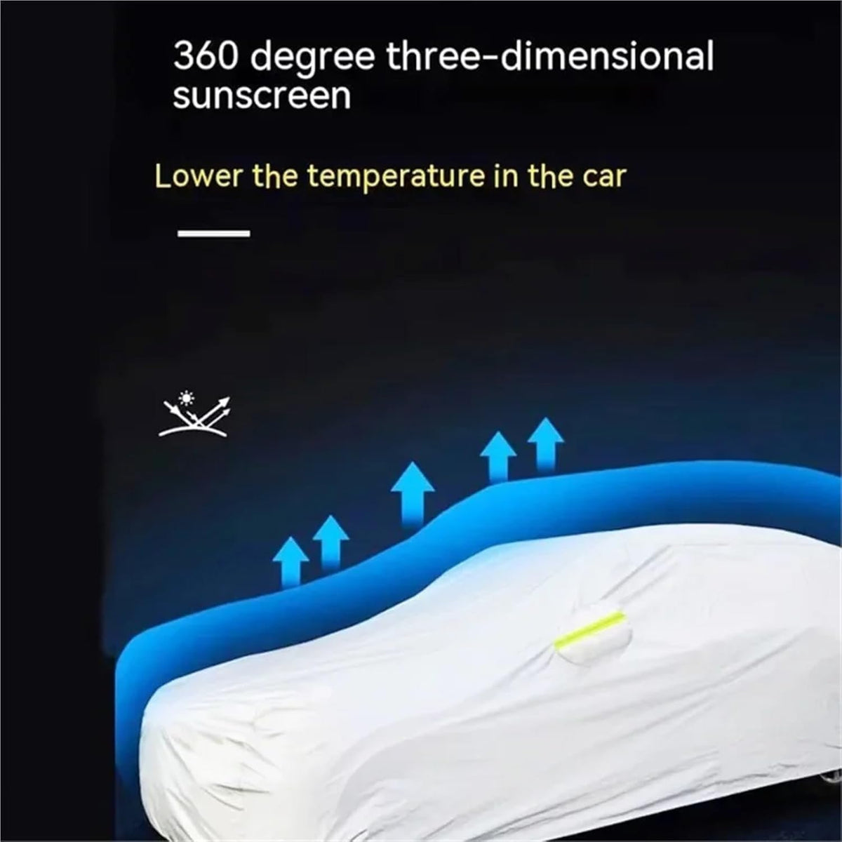 6 Layers Car Cover, 184-196 inch | Waterproof All Weather, Outdoor Full Cover, Rain Sun UV Protection, Zipper Cotton, Universal Fit for Sedan
