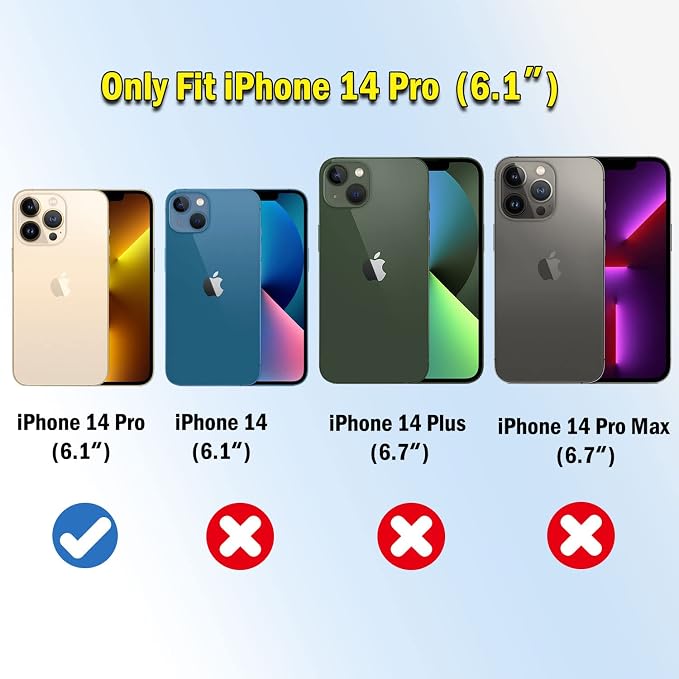 QHOHQ 3 Pack Screen Protector for iPhone 14 Pro 6.1 Inch