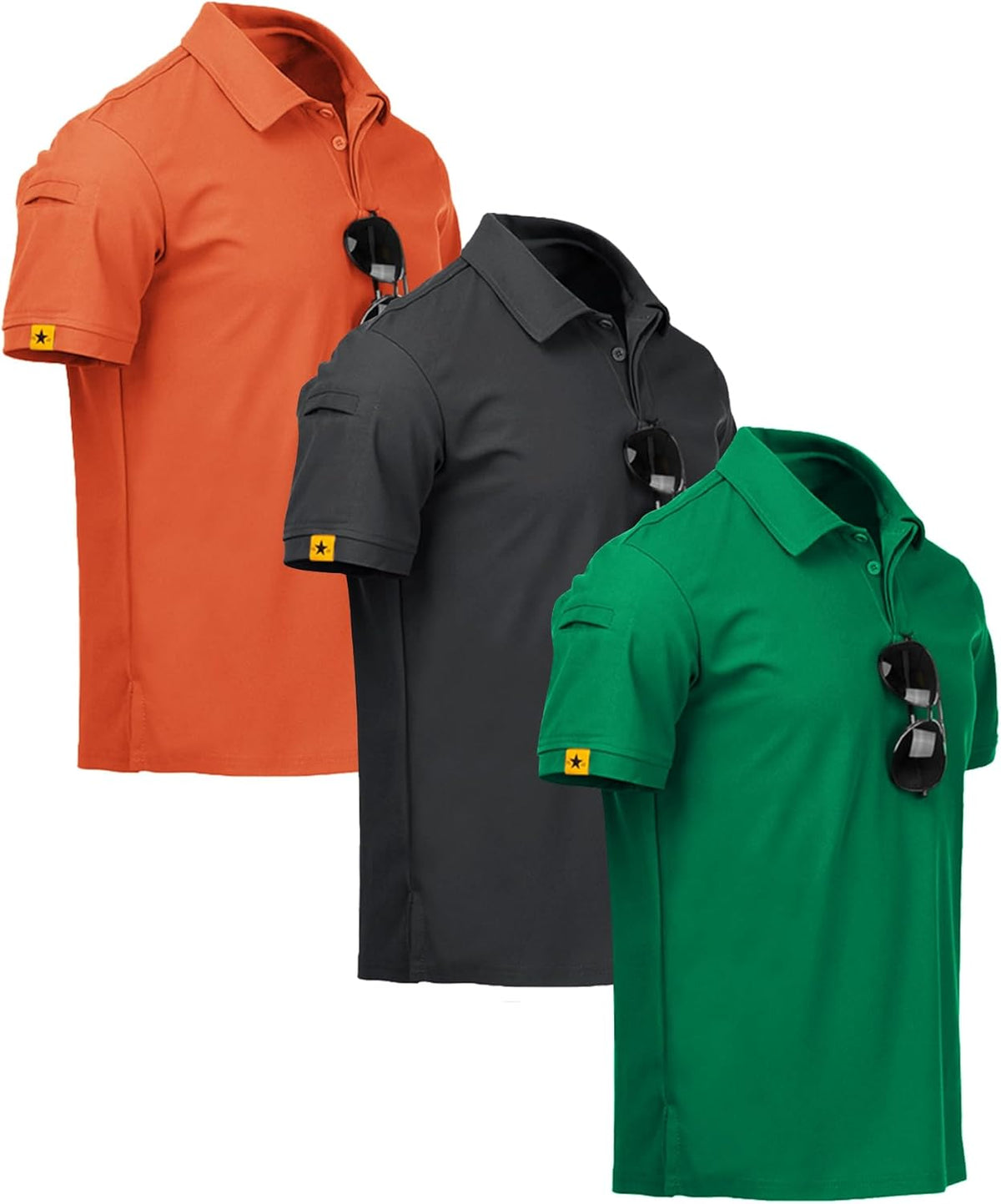 ZITY Men's Polo Shirts - 3 Pack Short Sleeve Performance Golf & Business Casual T-Shirts