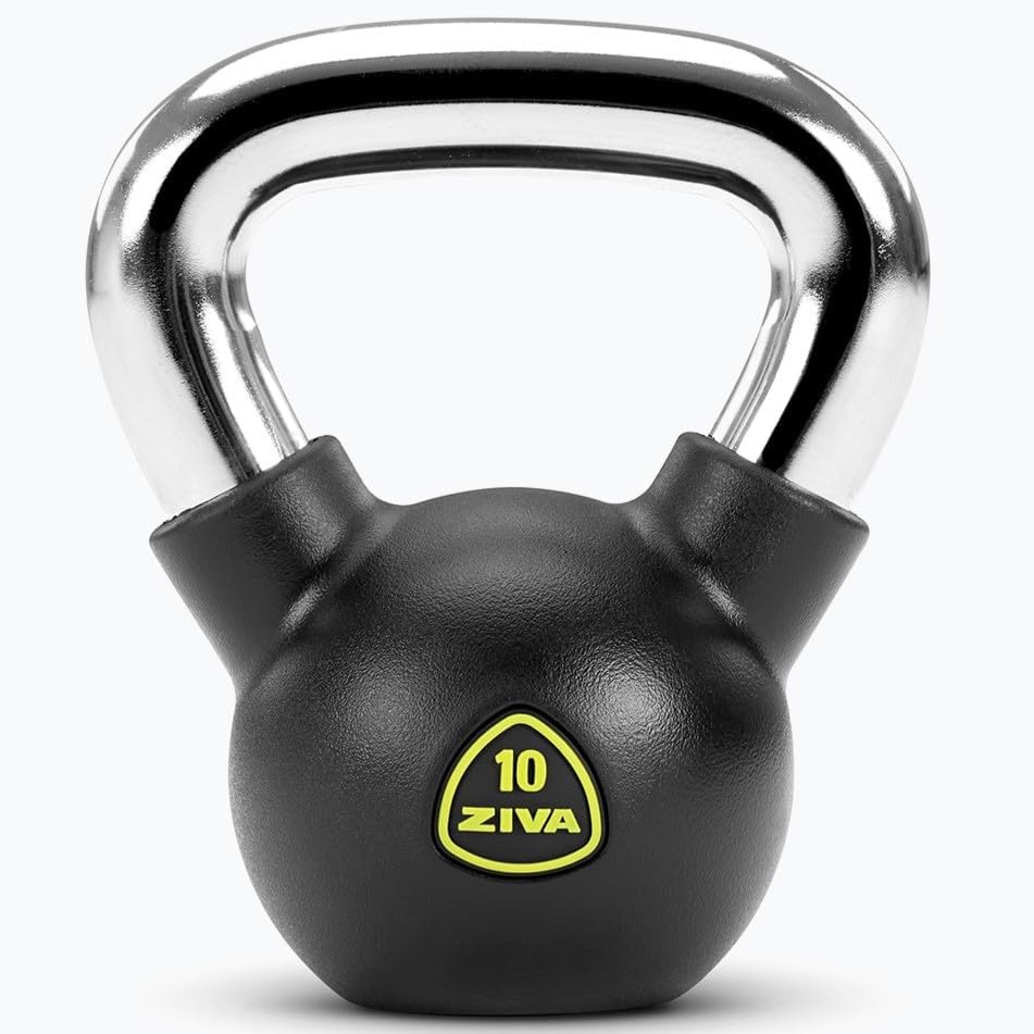 ZIVA Premium Kettlebell - Commercial Grade Rubber Urethane Coated Weights for Home Gym | 5-50 lbs