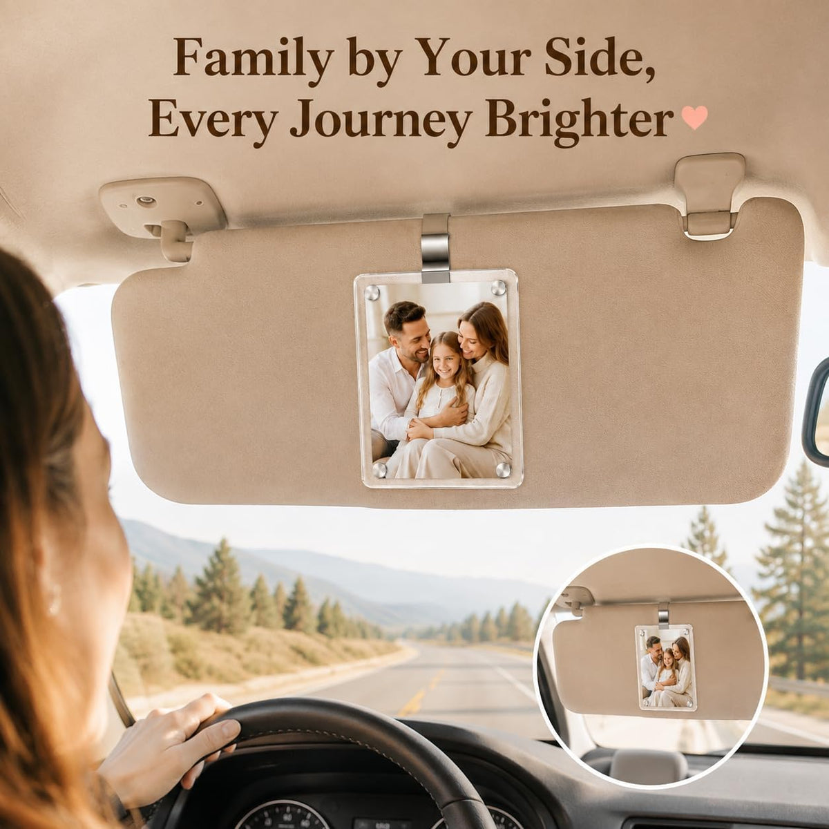 Gifts for Boyfriend Husband Dad Driver-Car Sun Visor Photo Holder (3pcs)