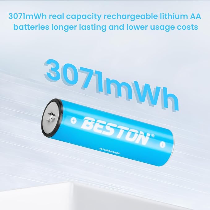 BESTON Rechargeable Lithium AA Batteries