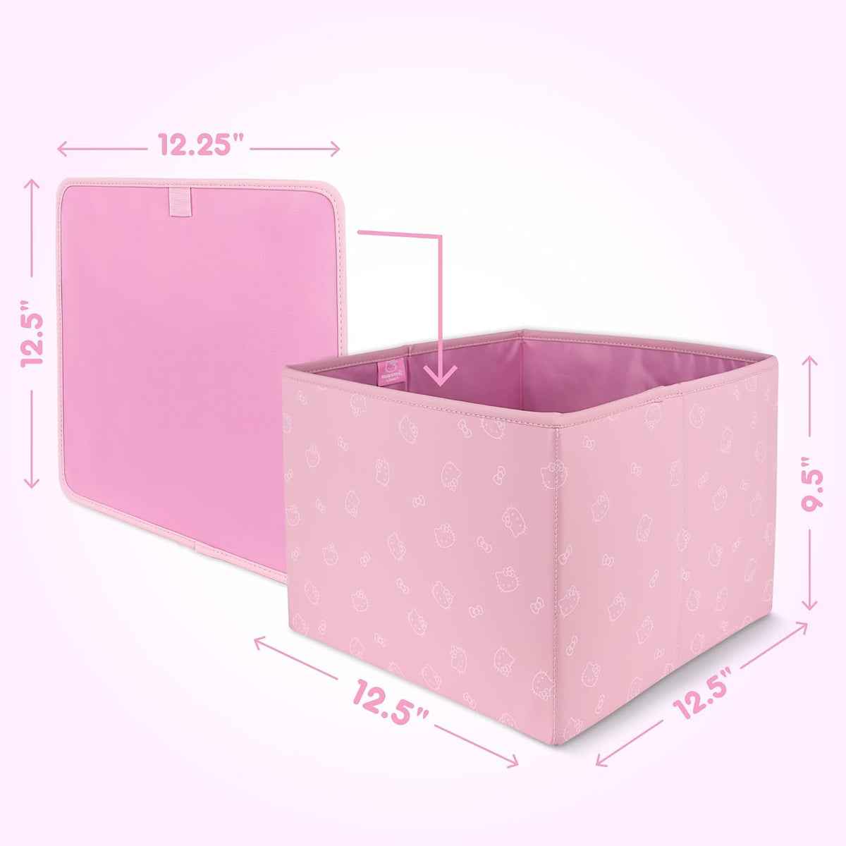 Sanrio Hello Kitty Car Trunk Organizer, Steering Wheel Cover, Air Freshener & Refill – Cute, Collapsible, Heavy-Duty Storage & Car Accessories for Groceries, Tools, Travel – 12.5"L x 12.5"W x 9"H