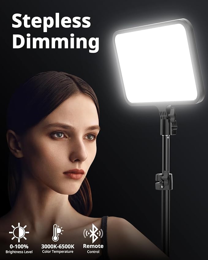 UBeesize 2 Pack LED Video Light Kit, Photography Lighting, Podcast Lighting