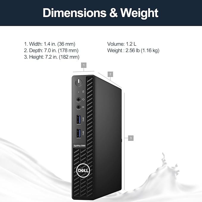 Dell OptiPlex 3080 Micro PC | Intel Core i5-10500T | 32GB RAM | 1TB SSD | Windows 11 Pro | Wi-Fi+ BT | Mini Desktop Computer (Renewed) (32GB RAM + 1TB SSD)