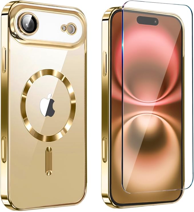 Magnetic Glossy Case for iPhone 17 Air, iPhone 17Air Phone Case Slim Clear