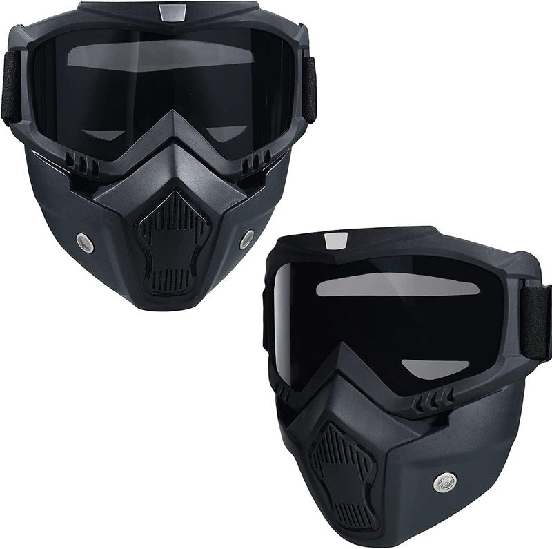 Yuxcnhaw Airsoft Helmet + Full Face Mask with NVG Fixtures and Side Rails, Medium, Black, Unisex Adults, Outdoor Activities, Tactical Streamlined