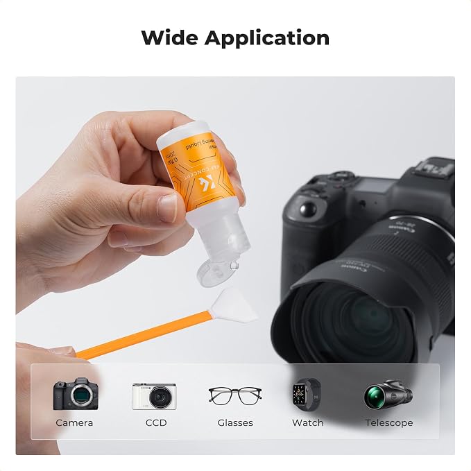 K&F CONCEPT 20ML*2 Camera Cleaning Solution, Microfiber Lens Cleaner Care Kit