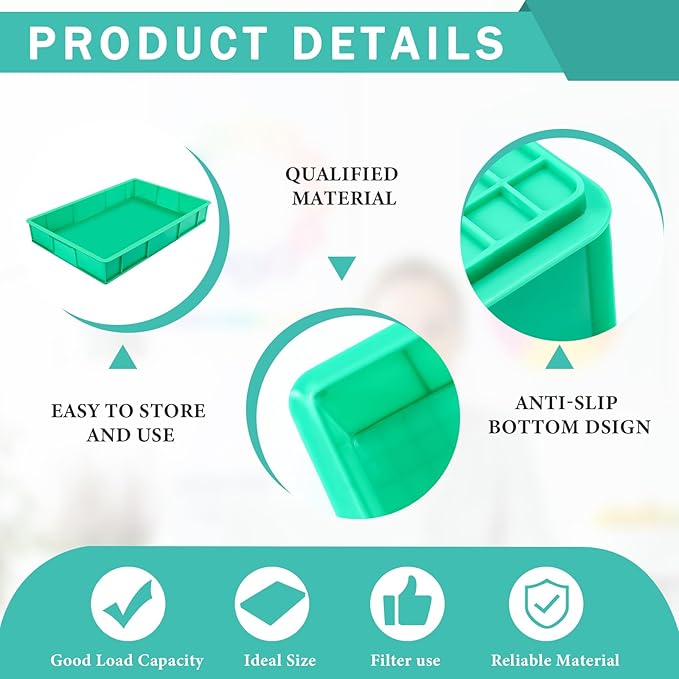 Baderke 1 Pc 24 x 15.5 Inches Oil Drain Pan for Changing Leak Proof Mini Fridge Drip Tray Plastic Oil Change Pan for Mini Fridges Air Conditioners Machinery Under Car (Green,3.74 Inch)