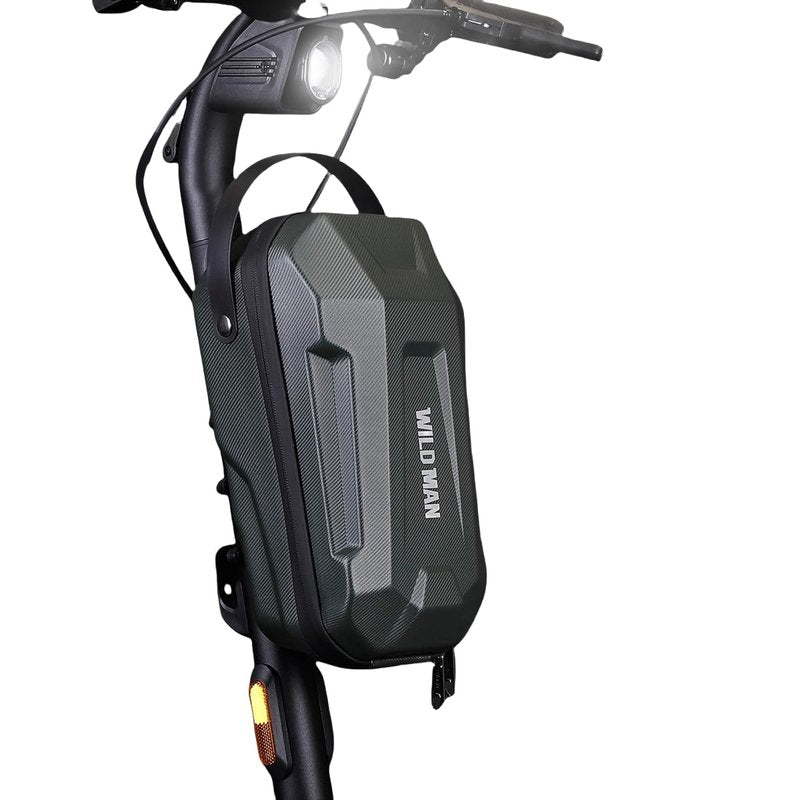WILD MAN Hard Shell Handlebar Scooter Bag Quick Release Design Bike Bag Anti-Theft Design Scooter Storage With Carry Handle for Kick Scooters Folding Bike-GD99X(Black,4.5L)