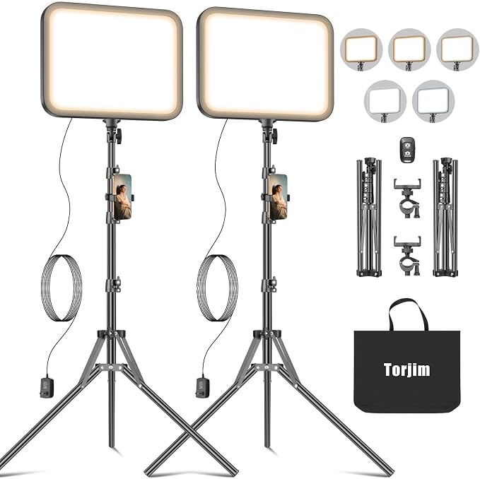Torjim 11 Inch Video Light Kit for Creators-24W High Brightness Studio Lights
