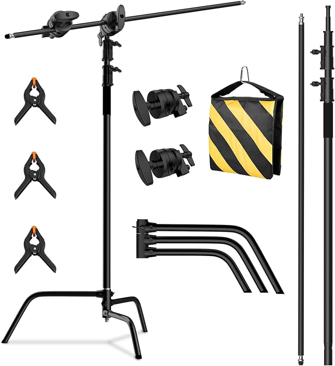 C Stand with Boom Arm, Photography Light Stand Kit