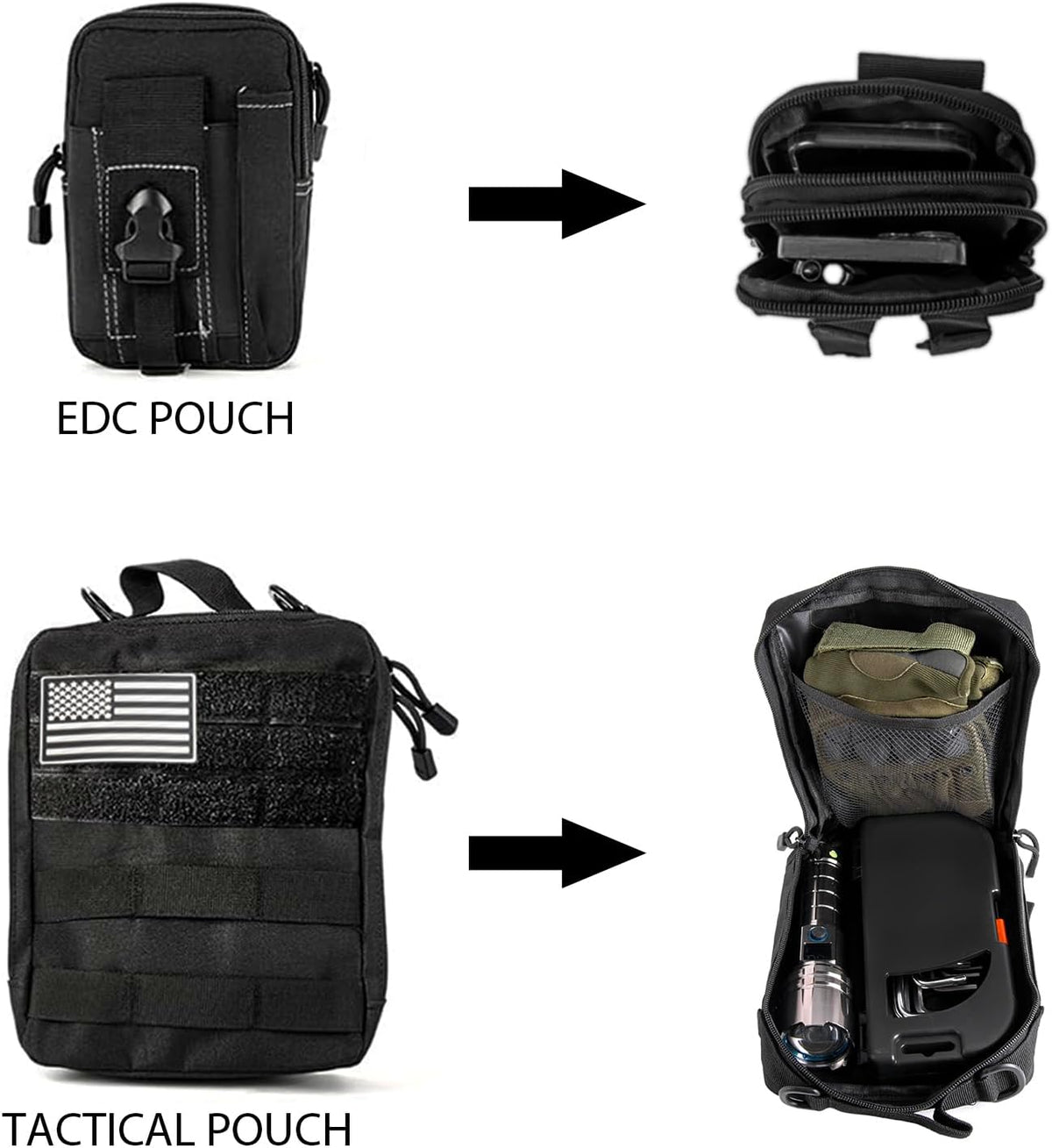 Tactical Car Seat Back Organizer Fits Car Truck SUV, Black
