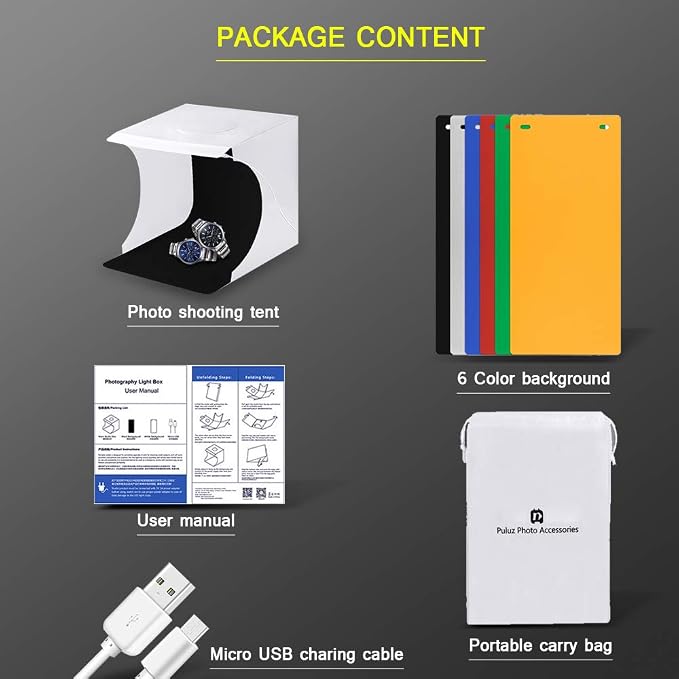 Mini Photo Studio Tent Jewelry Light Box Kit, SENLIXIN Portable Foldable Small