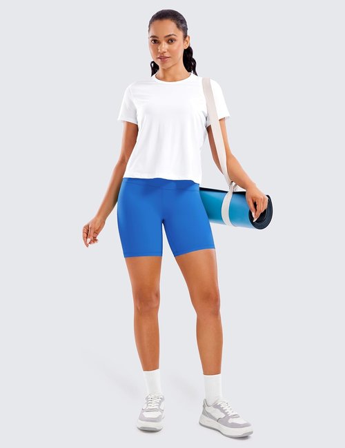 CRZ YOGA Biker Shorts - ButterLuxe High Waisted Spandex for Women | Perfect for Running & Yoga