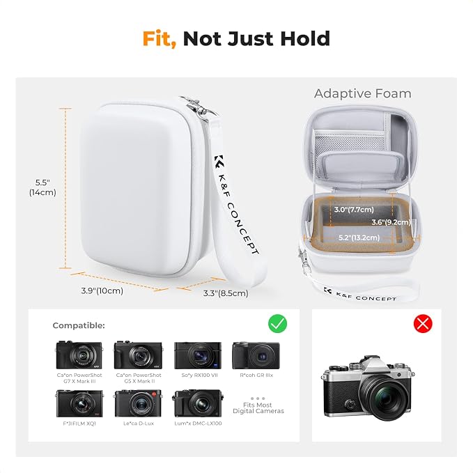 K&F CONCEPT Carrying Case for Digital Camera, Hard Shell Protective Travel Case