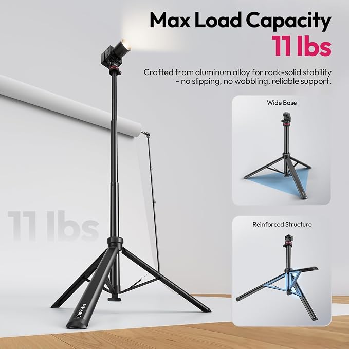 ULANZI MT-80 Aluminum Tripod Stand, 7FT Extendable Camera Phone Tripod