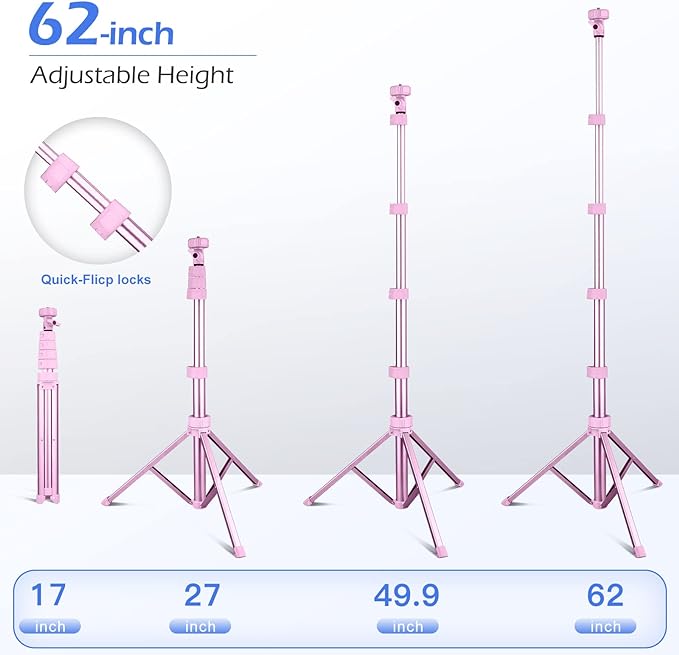Sensyne 62" Phone Tripod & Selfie Stick, Extendable Cell Phone Tripod Stand