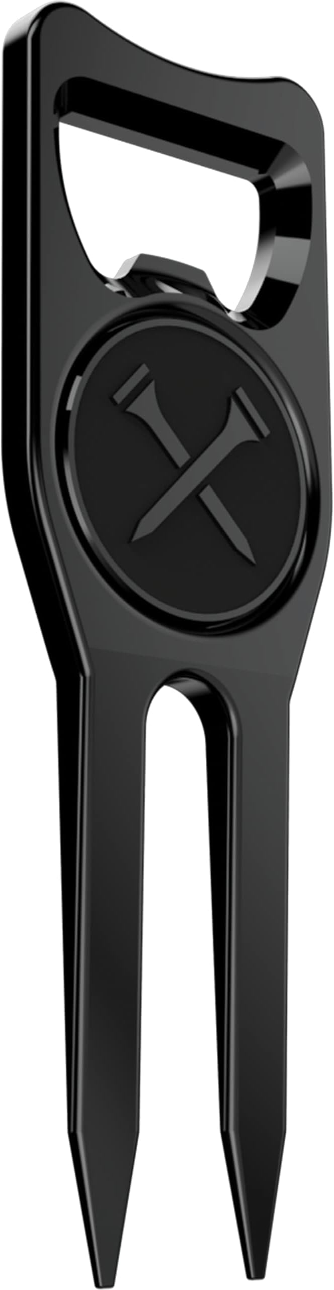 Blue Tees Golf 6-in-1 Premium Divot Tool & Ball Marker - Bottle Opener - Club Tee - Groove Cleaner - Putting Alignment - Designed to Be the Ultimate Tool for the Green - Black