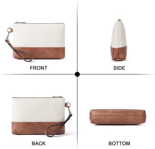 CLUCI Leather Wristlet Wallet - Large Capacity Clutch Purse for Women | Slim Travel Organizer with Card Holder