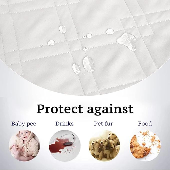 Waterproof Dog Bed Covers for Couch Protection, Water-Resistant Soft Dog Pet Blanket Anti-Slip Dog Blanket for Bed, for Furniture Bed Couch Sofa (Ivory White,30x70inch)