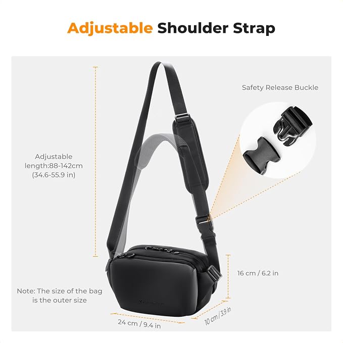 K&F CONCEPT Camera Sling Bag Crossbody Bag Waterproof Camera Shoulder Backpack
